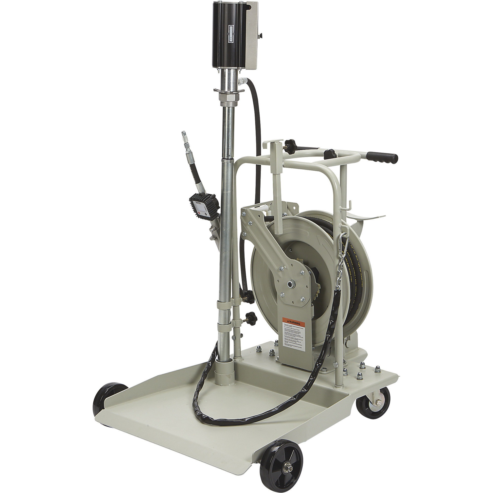 Roughneck Air-Operated Oil Pump Kit with Cart and Reel, 6.5:1 Ratio, 4.7 GPM, 5–55-Gal. Drums